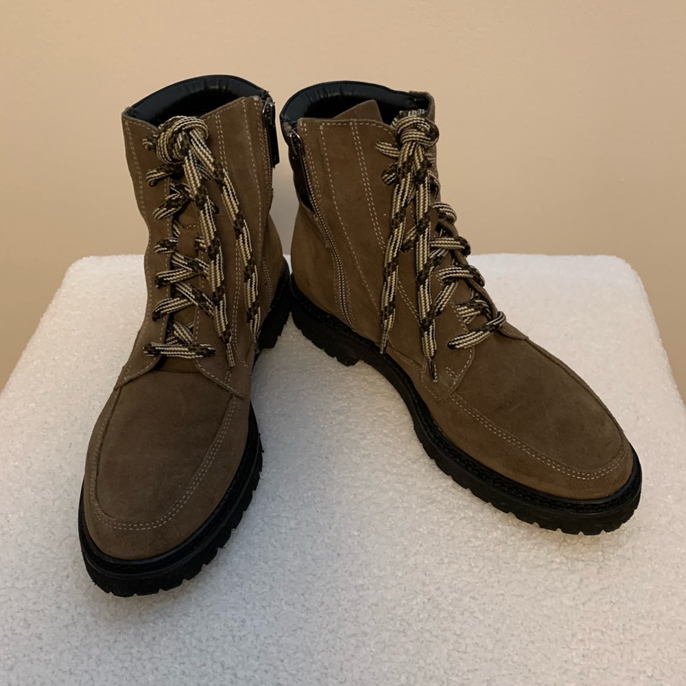 Aquatalia Mayra Weatherproof Brown Suede Lace-Up Boot